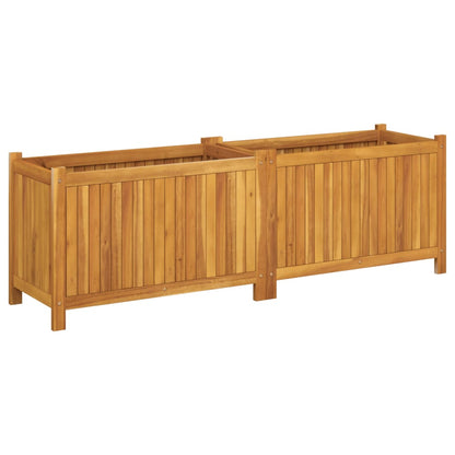 Fioriera Giardino con Rivestimento 153x38,5x50 Massello Acacia | homemem39