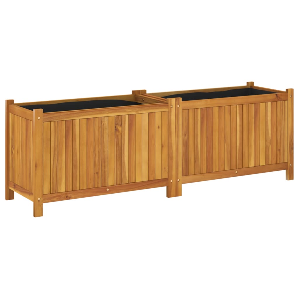 Fioriera Giardino con Rivestimento 153x38,5x50 Massello Acacia | homemem39