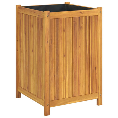 Fioriera Giardino con Rivestimento 50x50x75 cm Massello Acacia | homemem39