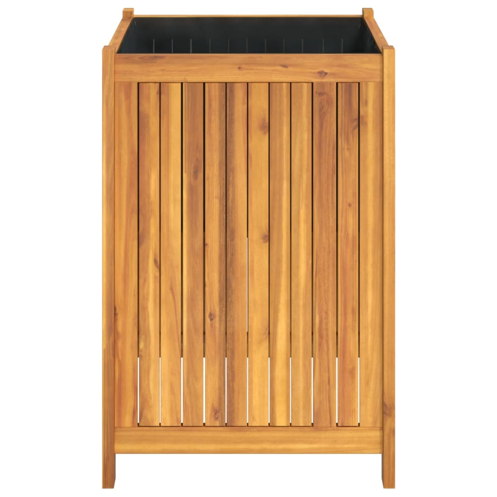 Fioriera Giardino con Rivestimento 50x50x75 cm Massello Acacia | homemem39