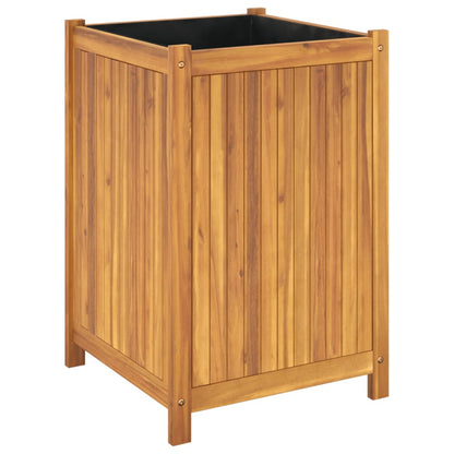 Fioriera Giardino con Rivestimento 50x50x75 cm Massello Acacia | homemem39