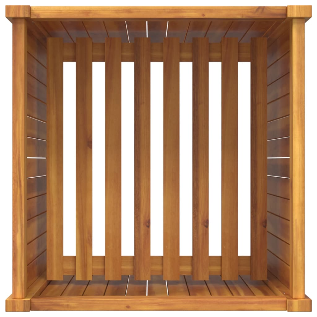 Fioriera Giardino con Rivestimento 50x50x75 cm Massello Acacia | homemem39