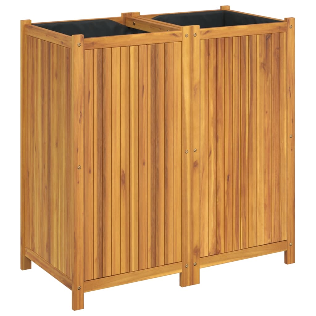 Fioriera Giardino con Rivestimento 100x50x100cm Massello Acacia | homemem39