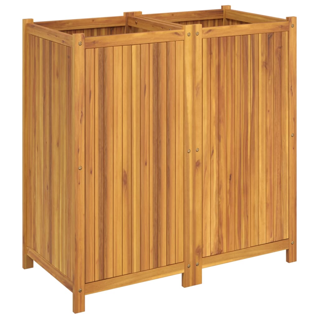 Fioriera Giardino con Rivestimento 100x50x100cm Massello Acacia | homemem39