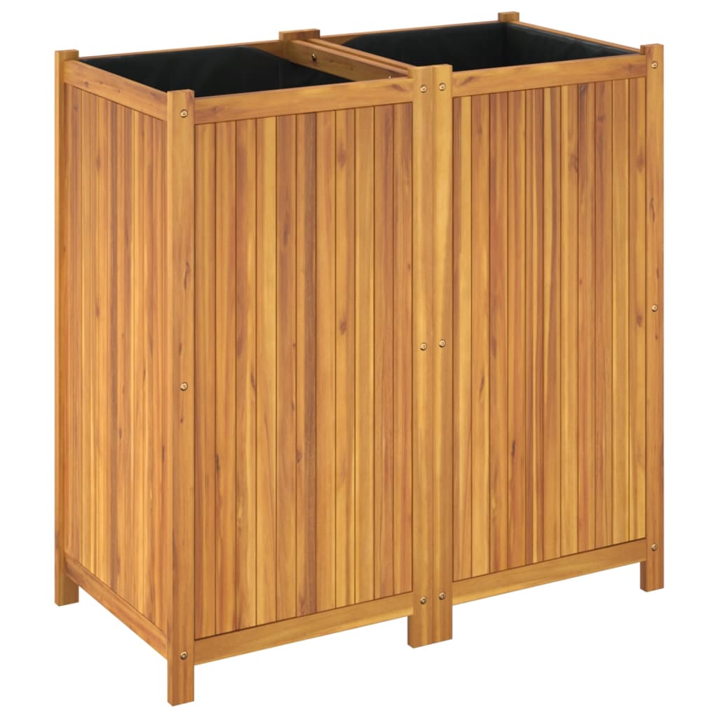 Fioriera Giardino con Rivestimento 100x50x100cm Massello Acacia | homemem39