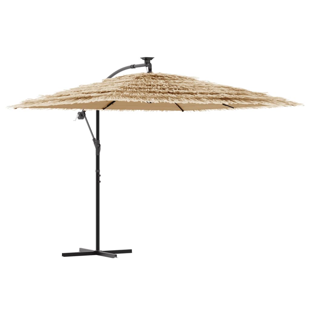 Ombrellone Giardino LED e Palo in Acciaio Marrone 269x269x235cm | homemem39