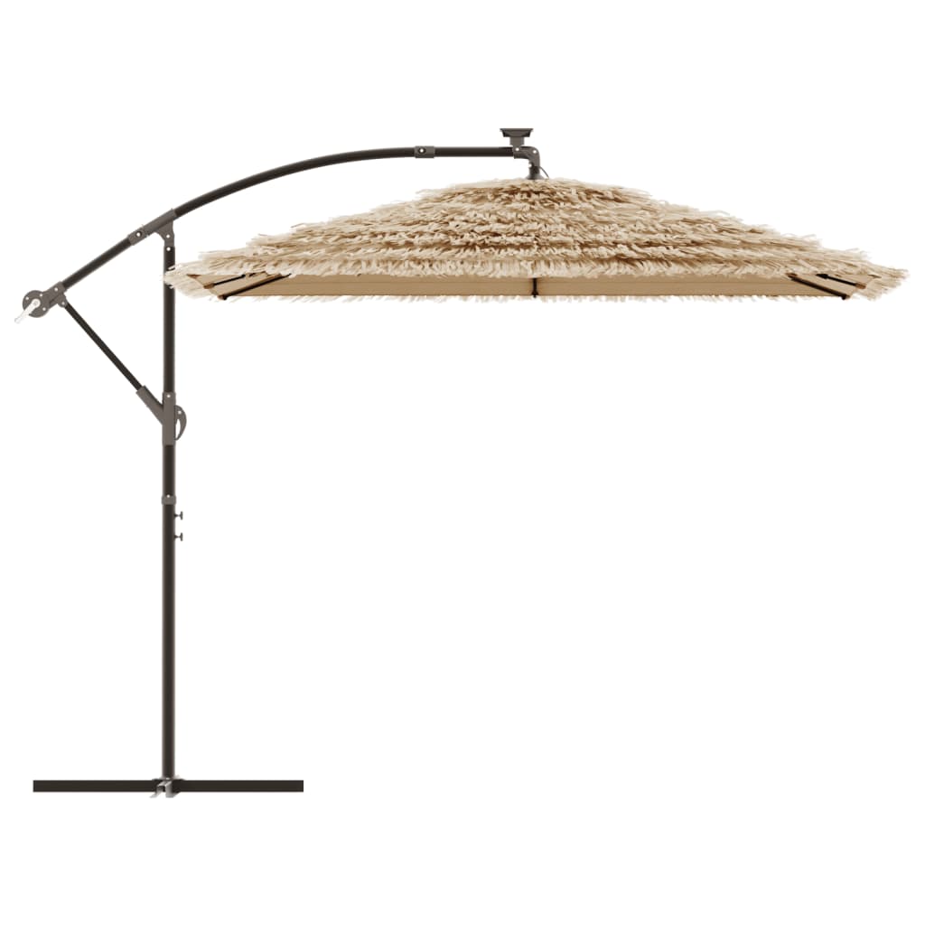 Ombrellone Giardino LED e Palo in Acciaio Marrone 269x269x235cm | homemem39