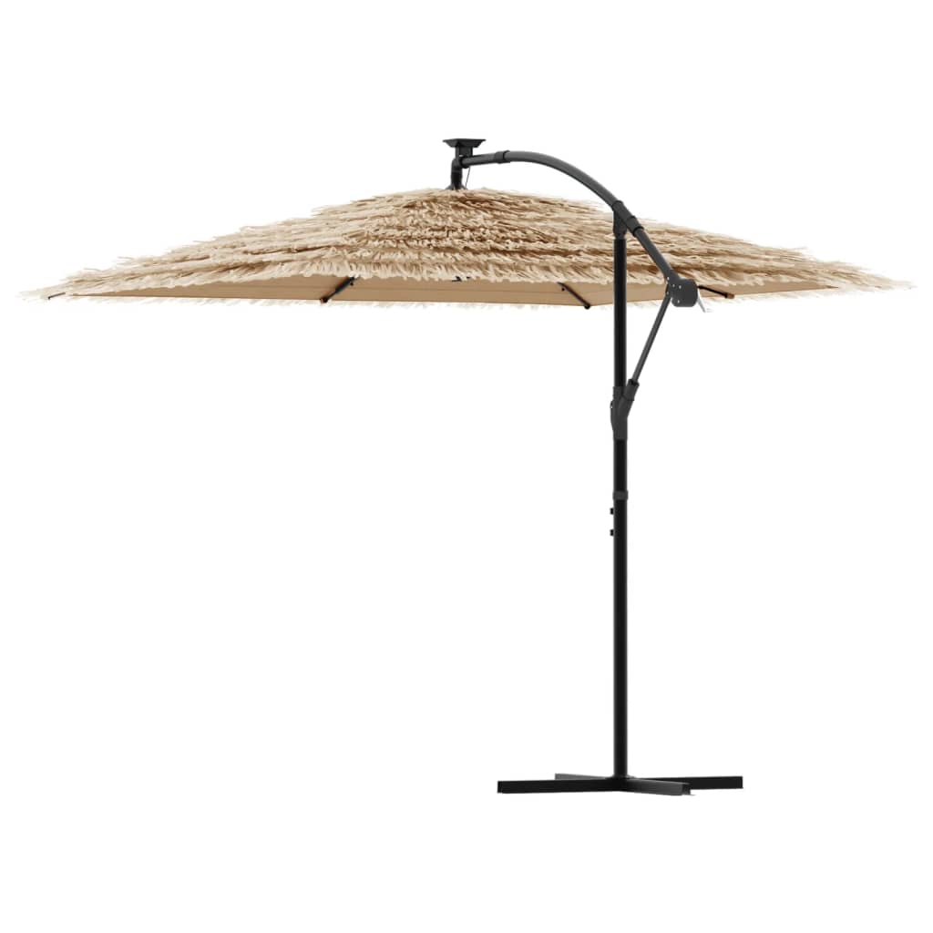 Ombrellone Giardino LED e Palo in Acciaio Marrone 269x269x235cm | homemem39
