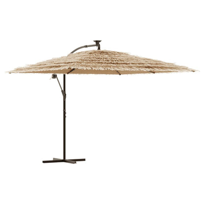 Ombrellone Giardino LED e Palo in Acciaio Marrone 290x290x238cm | homemem39