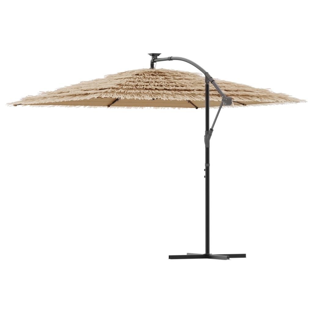 Ombrellone Giardino LED e Palo in Acciaio Marrone 290x290x238cm | homemem39
