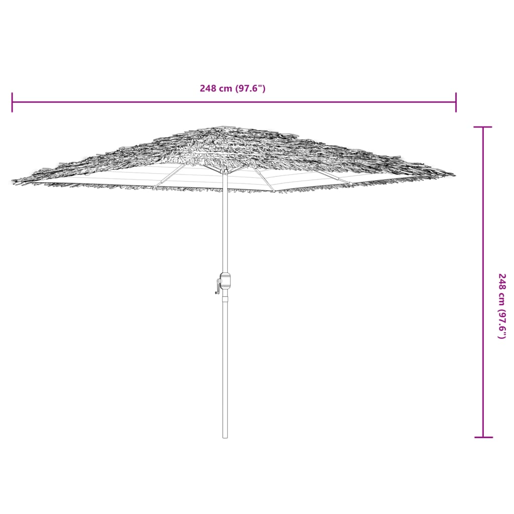 Ombrellone Giardino con Palo in Acciaio Marrone 248x248x248 cm | homemem39