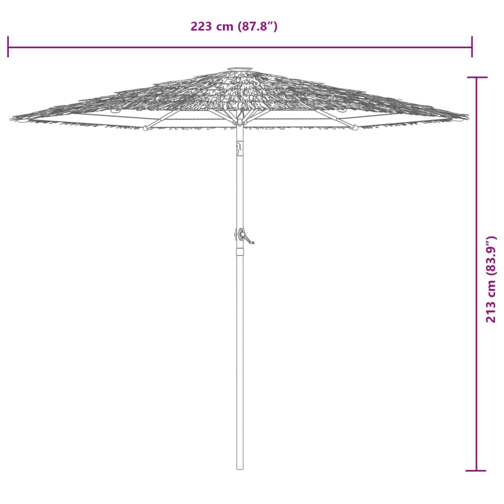 Ombrellone Giardino con Palo in Acciaio Marrone 223x223x213 cm | homemem39