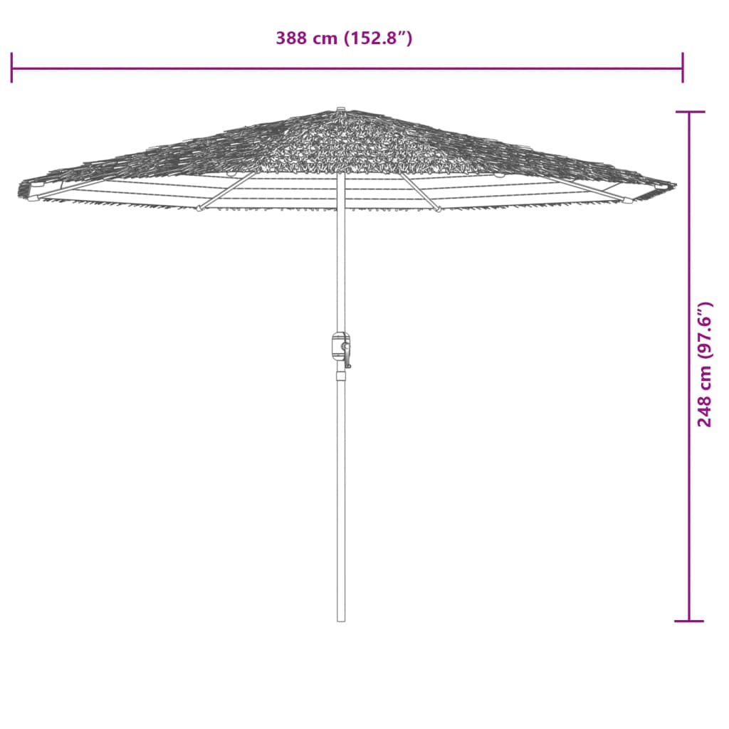 Ombrellone Giardino con Palo in Acciaio Marrone 388x388x248 cm | homemem39