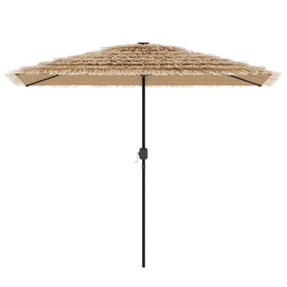 Ombrellone Giardino LED e Palo in Acciaio Marrone 300x200x250cm | homemem39