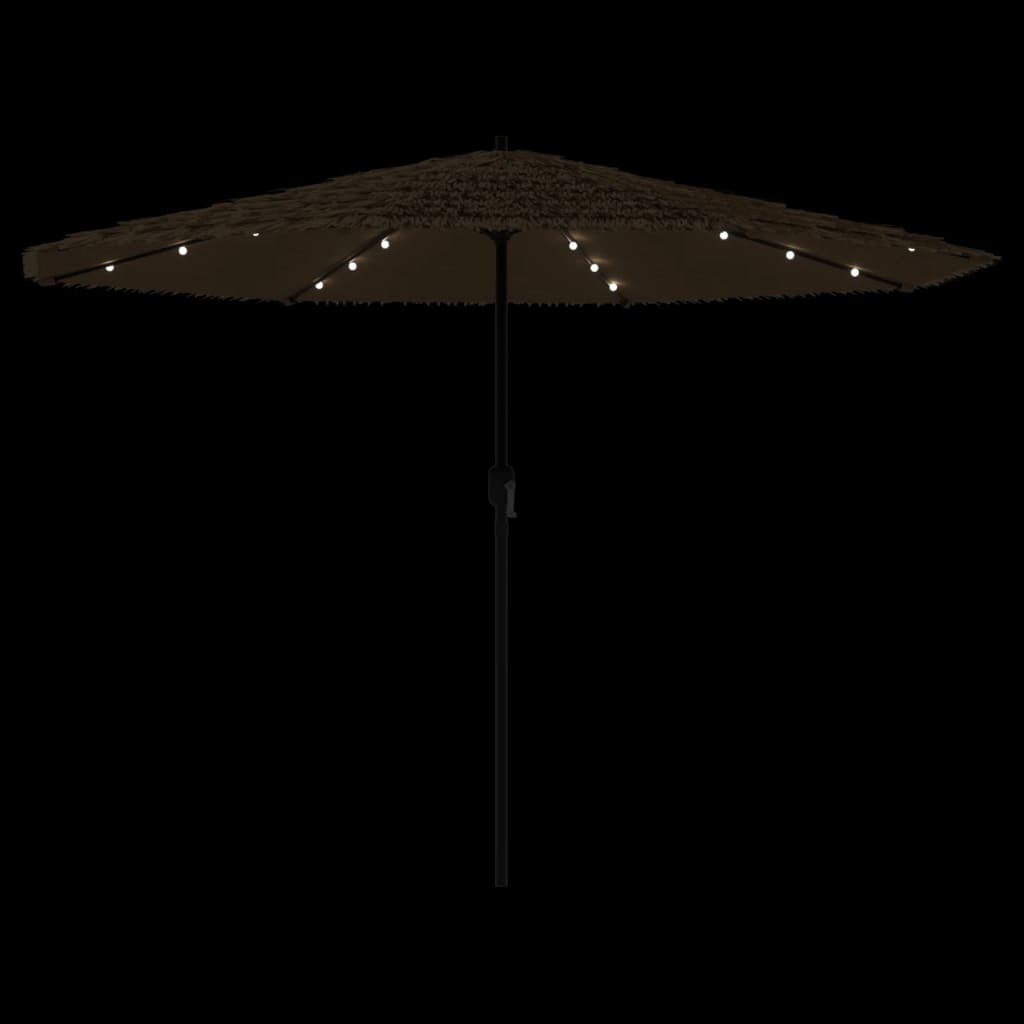 Ombrellone Giardino LED e Palo in Acciaio Marrone 388x388x248cm | homemem39