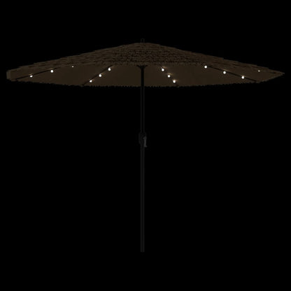 Ombrellone Giardino LED e Palo in Acciaio Marrone 388x388x248cm | homemem39