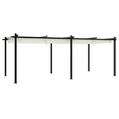 Gazebo da Giardino con Tetto Retrattile Crema 3x6m in Alluminio | homemem39
