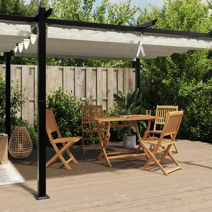 Gazebo da Giardino con Tetto Retrattile Crema 3x6m in Alluminio | homemem39