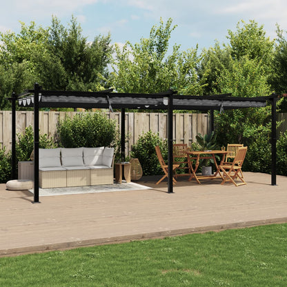 Gazebo Giardino con Tetto Retrattile Antracite 3x6 m Alluminio | homemem39