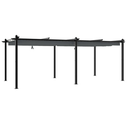 Gazebo Giardino con Tetto Retrattile Antracite 3x6 m Alluminio | homemem39