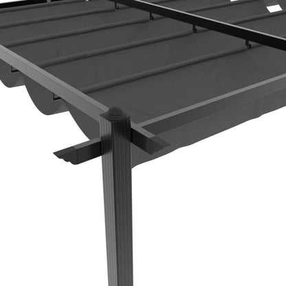 Gazebo Giardino con Tetto Retrattile Antracite 3x6 m Alluminio | homemem39