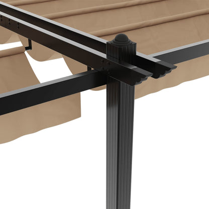 Gazebo da Giardino con Tetto Retrattile Tortora 3x6 m Alluminio | homemem39