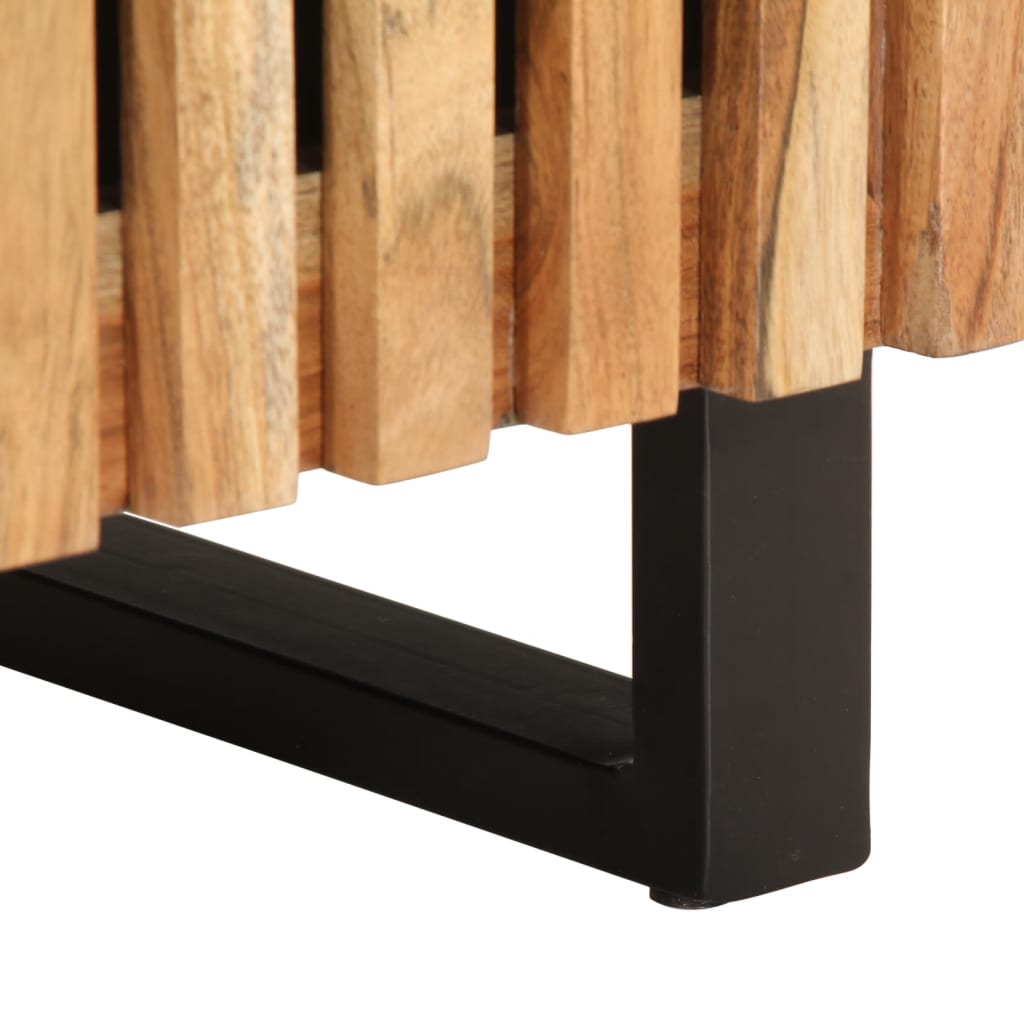 Comodini 2pz 40x34x46 cm in Legno Massello di Acacia - homemem39