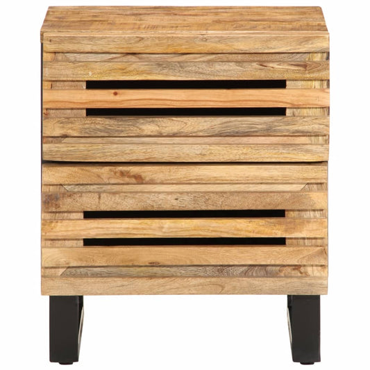 Comodino 40x34x46 cm in Legno Massello di Mango - homemem39