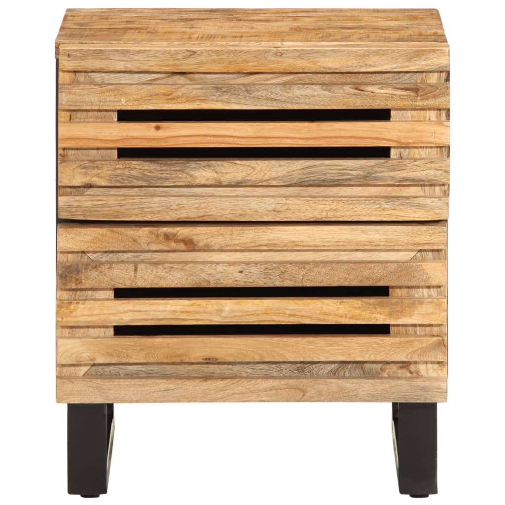 Comodini 2pz 40x34x46 cm in Legno Massello di Mango - homemem39