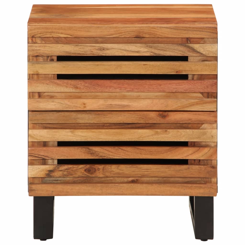 Comodino 40x34x46 cm in Legno Massello di Acacia - homemem39