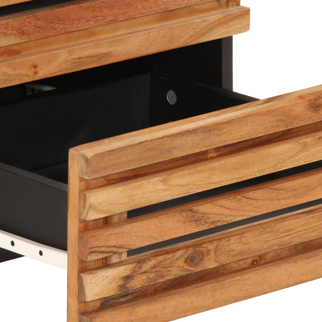 Comodino 40x34x46 cm in Legno Massello di Acacia - homemem39