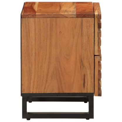 Comodini 2pz 40x34x46 cm in Legno Massello di Acacia | homemem39