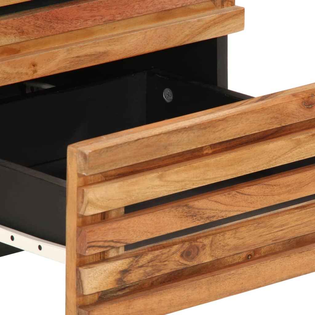 Comodini 2pz 40x34x46 cm in Legno Massello di Acacia - homemem39