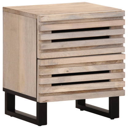 Comodini 2pz 40x34x46 cm in Legno Massello di Mango Sbiancato - homemem39
