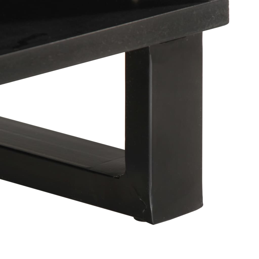 Tavolino da Salotto Bianco 80x51x40 cm Legno Massello di Mango | homemem39