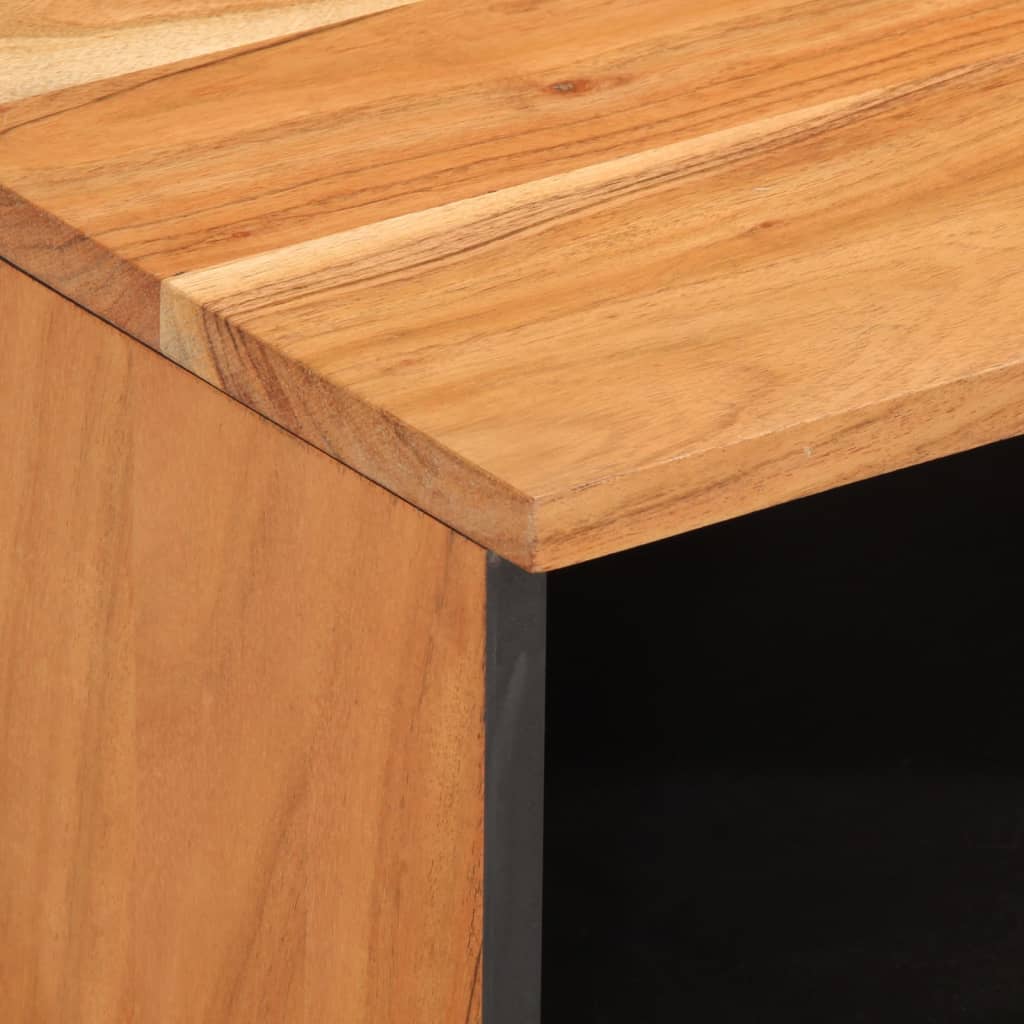 Comodini 2pz 40x34x46 cm in Legno Massello di Acacia - homemem39