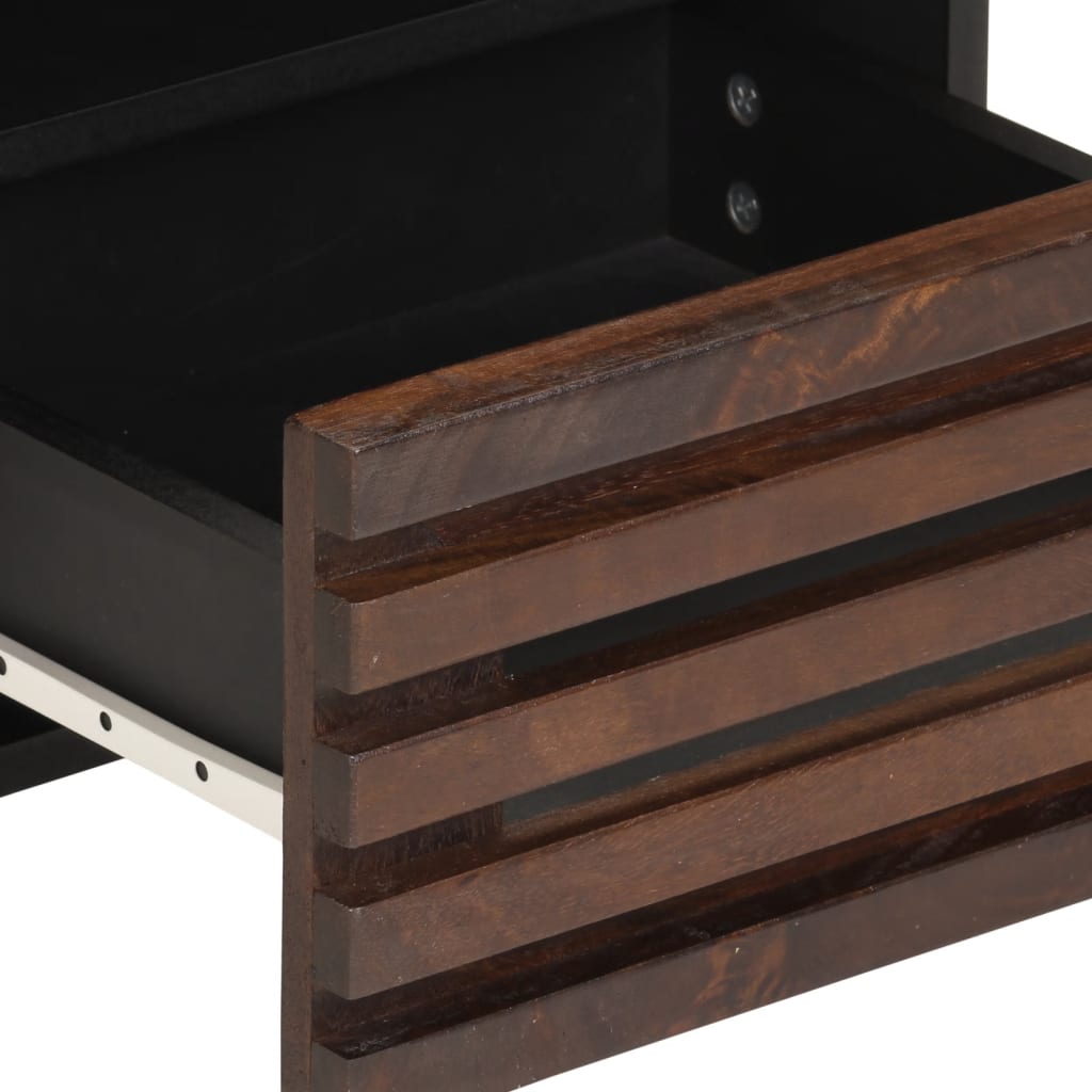 Comodino 40x34x46 cm in Legno Massello di Mango - homemem39