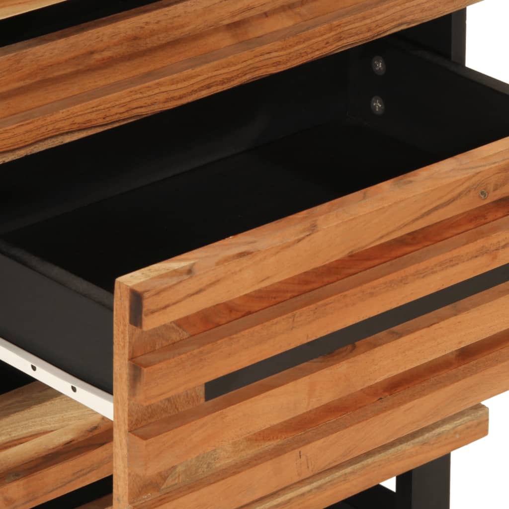 Comodino 50x34x62 cm in Legno Massello di Acacia - homemem39