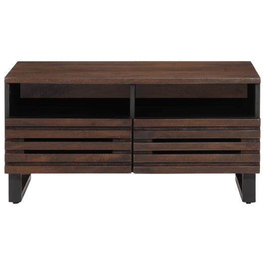 Tavolino da Salotto Marrone 80x55x40 cm Legno Massello di Mango