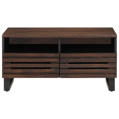 Tavolino da Salotto Marrone 80x55x40 cm Legno Massello di Mango