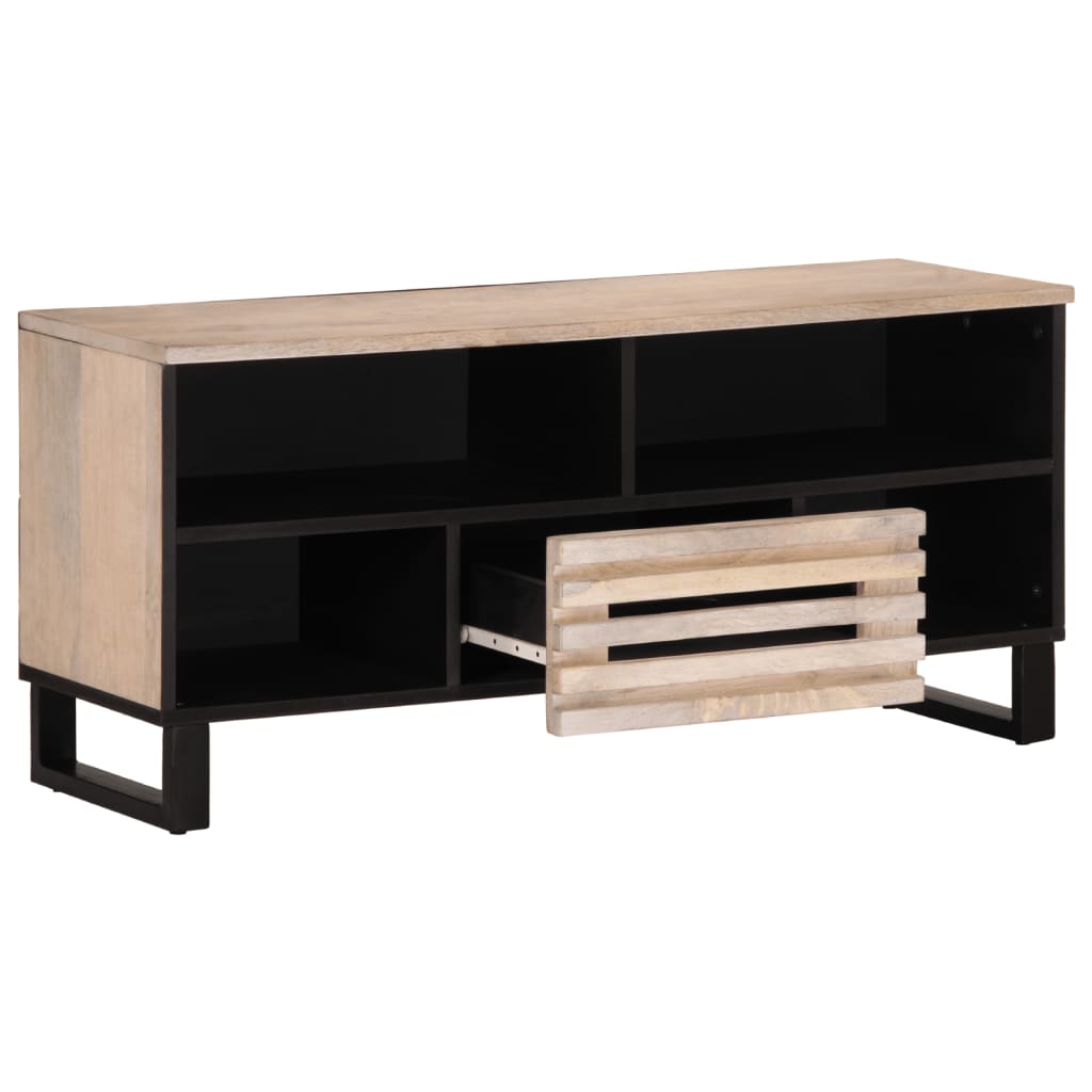 Mobile Porta TV 100x34x46 cm in Legno Massello di Mango - homemem39