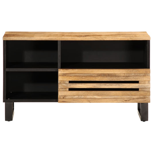 Mobile Porta TV 80x34x46 cm in Legno Massello di Mango Grezzo