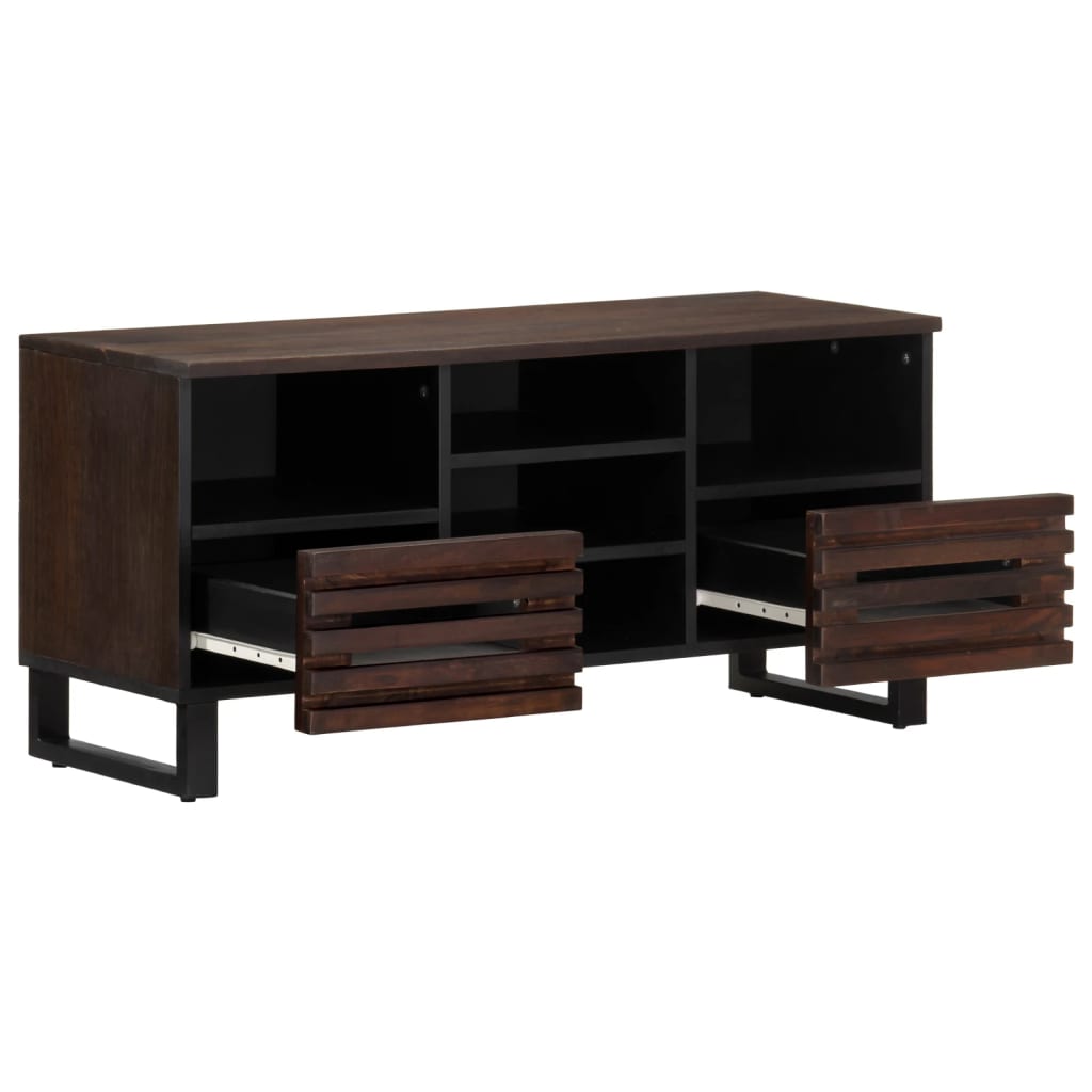 Mobile Porta TV Marrone 100x34x46 cm in Legno di Mango - homemem39