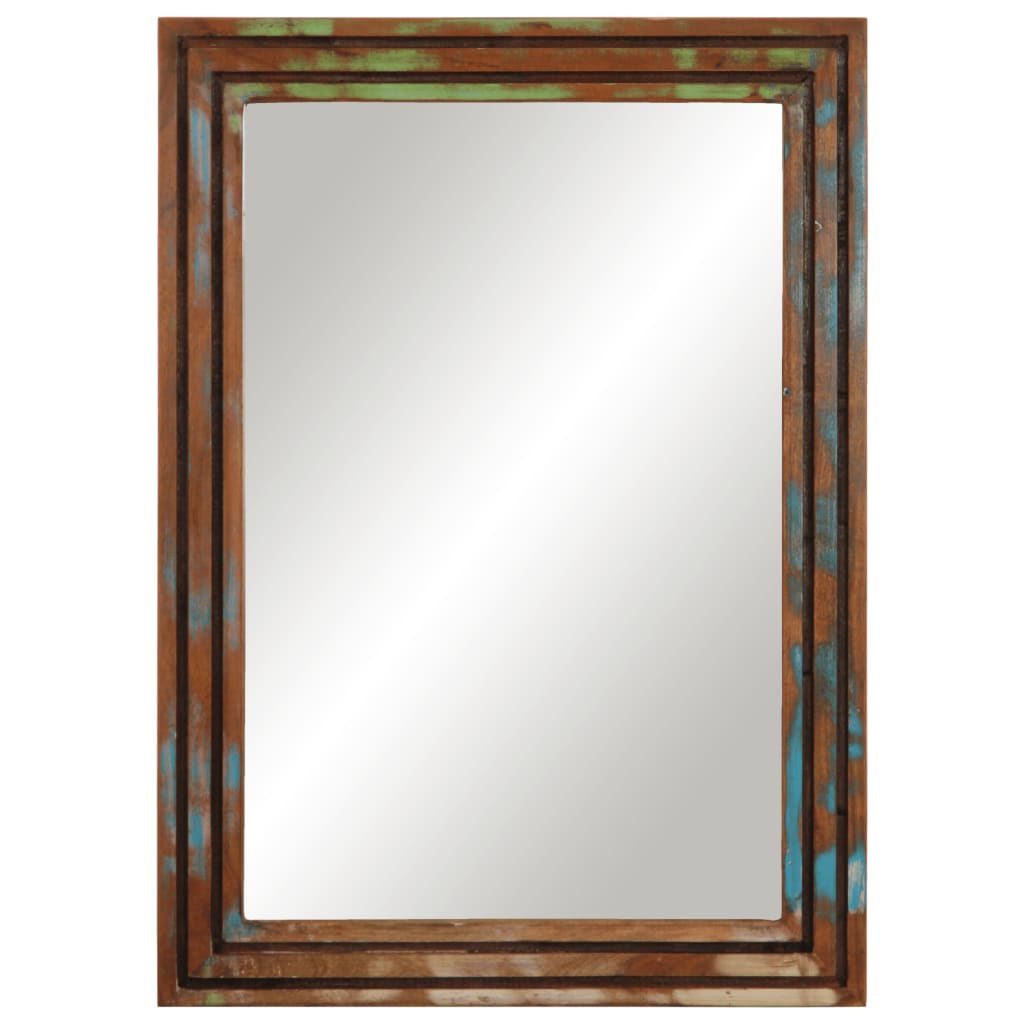 Specchio da Bagno 50x70 cm in Legno Massello di Acacia e Vetro | homemem39