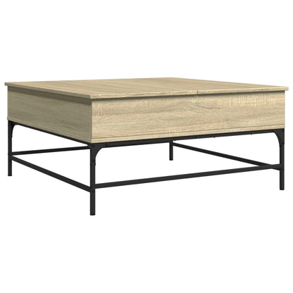 Tavolino Rovere Sonoma 95x95x45 cm Legno Multistrato e Metallo | homemem39