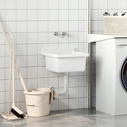 Lavabo a Parete Bianco 40x40x24 cm in Resina - homemem39