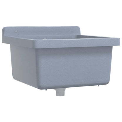 Lavabo a Parete Grigio 40x40x24 cm in Resina - homemem39
