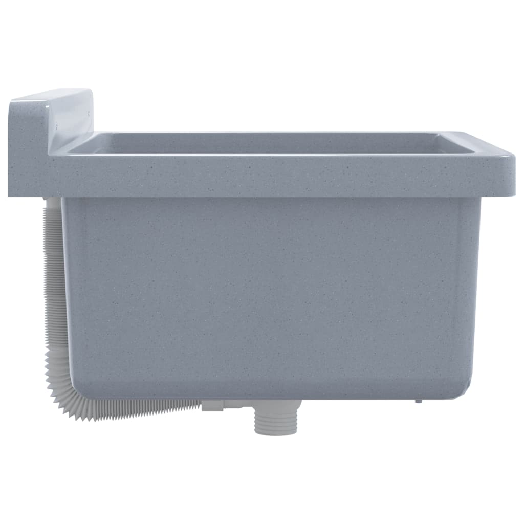 Lavabo a Parete Grigio 40x40x24 cm in Resina - homemem39