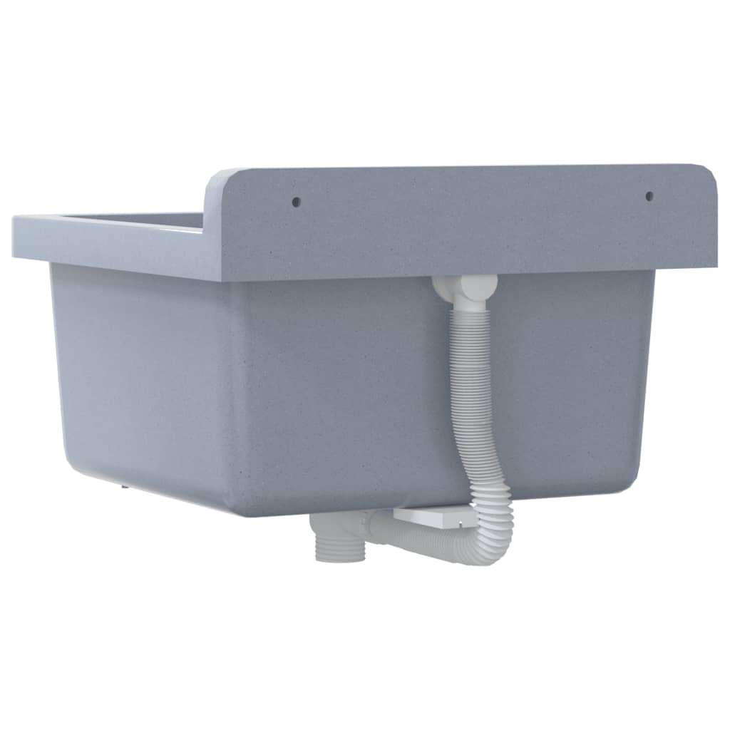 Lavabo a Parete Grigio 40x40x24 cm in Resina - homemem39