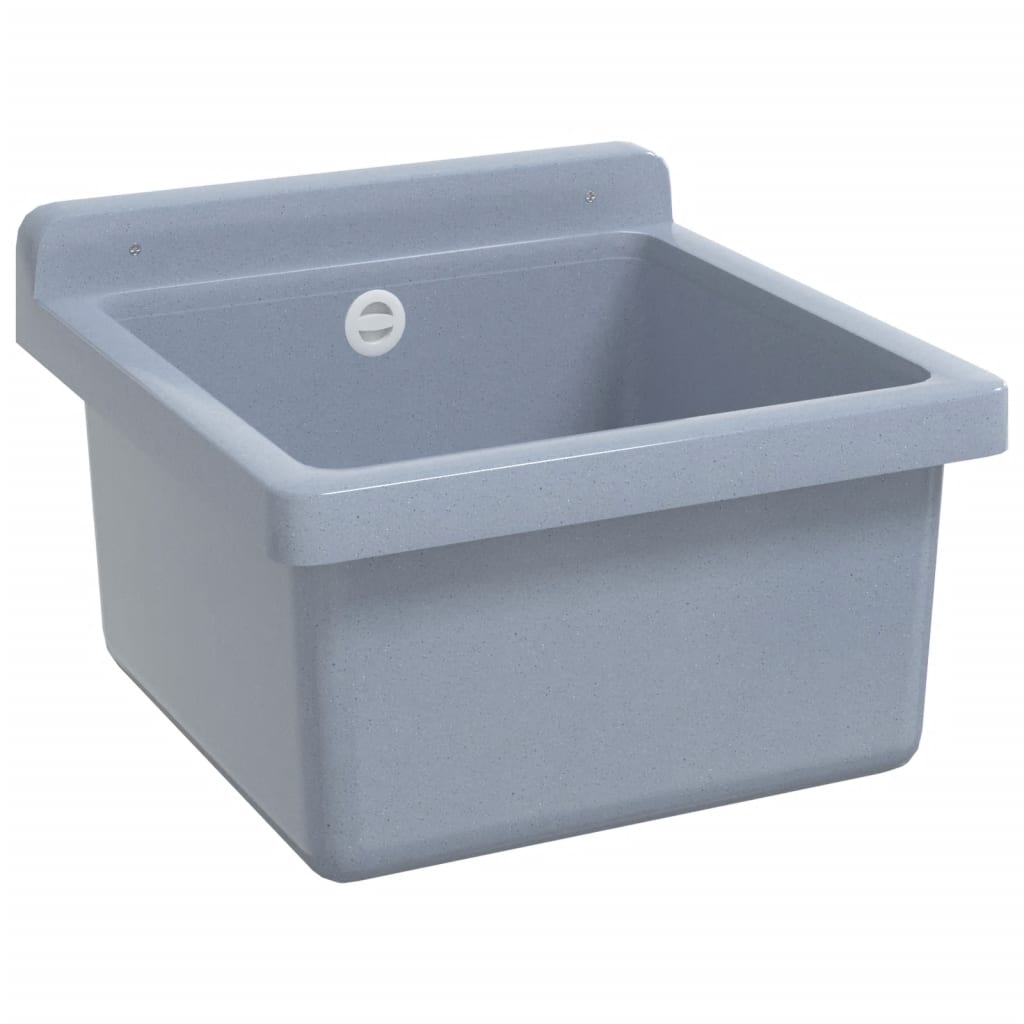 Lavabo a Parete Grigio 40x40x24 cm in Resina | homemem39
